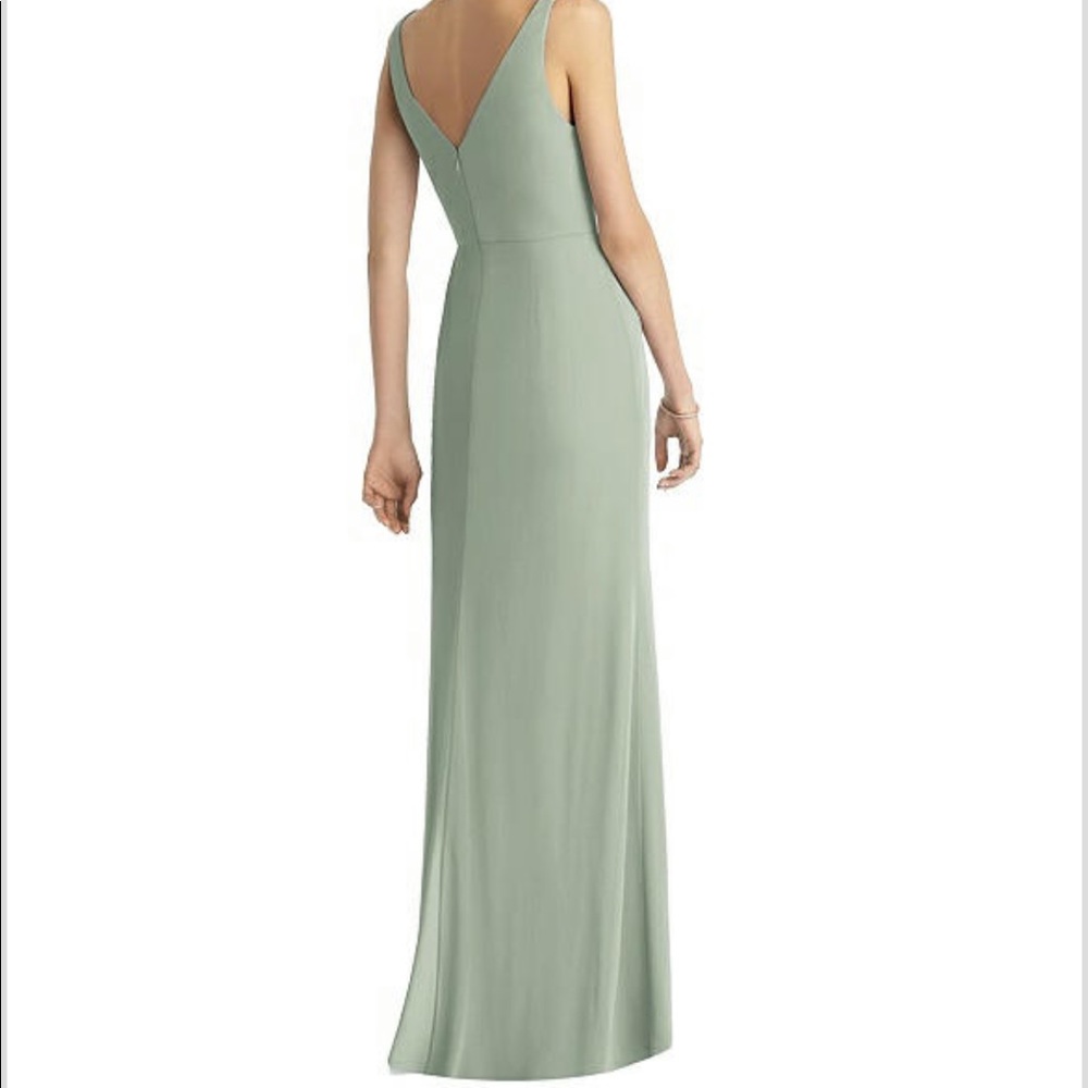 Dessy Group Sleeveless V-Back Long Trumpet Gown
